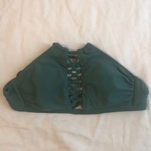 green crosstie bikini top